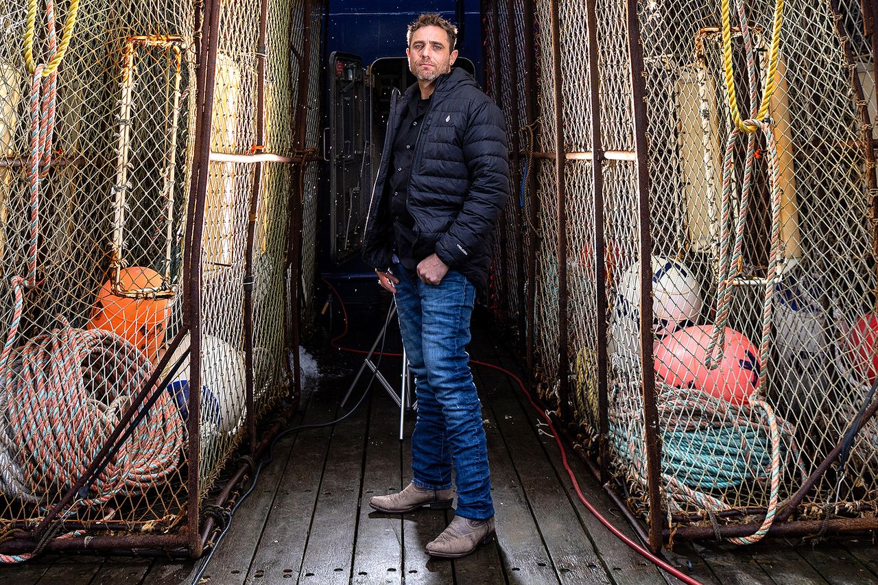 Jake Anderson on the FV Titan Explorer.Credit: Discovery Channel