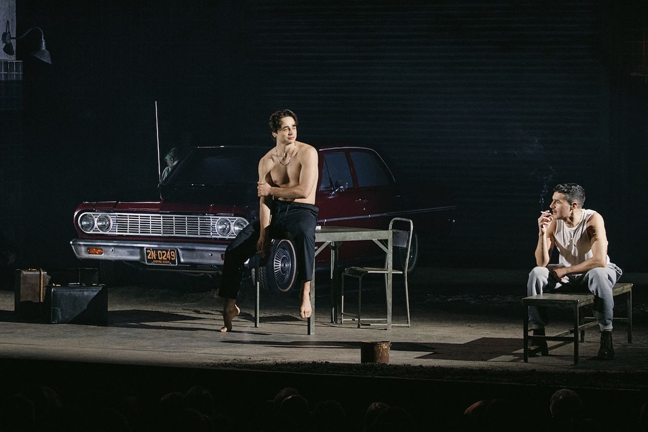 Ben Ahlers and Chris Abbott in 'Death of a Salesman' on BroadwayCredit: Emilio Madrid