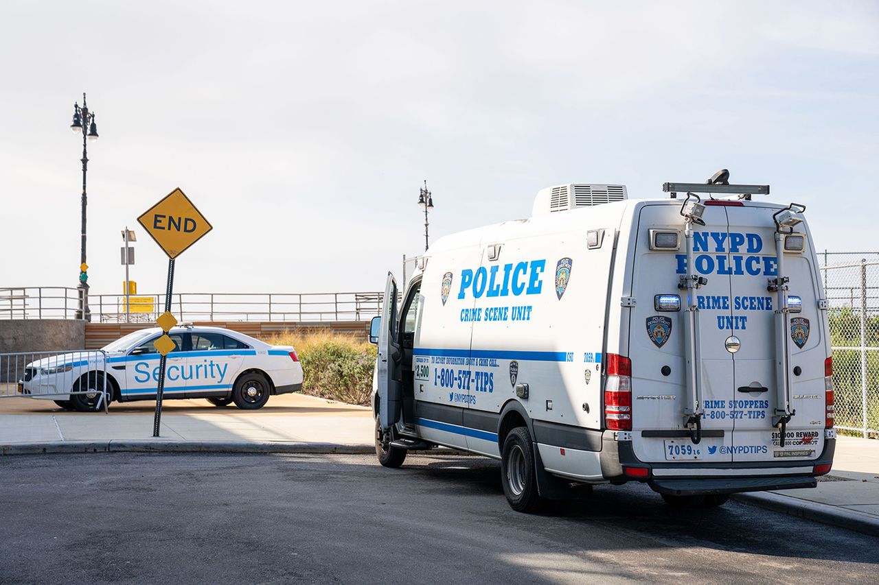 Erin Merdy, 30, was taken into custody after she reportedly drowned and killed her three children in the waters off Coney Island Beach Erin Merdy was taken into custody after she reportedly drowned and killed her three children in the waters off Coney Island BeachCredit: Theodore Parisienne/New York Daily News/Tribune News Service via Getty
