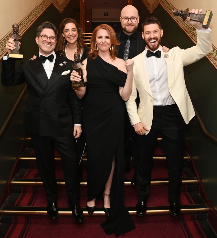 Tye Blue, Eva Price, Marla Mindelle, Michael Harrison and Constantine Rousouli, winners of the Best New Entertainment or Comedy Play for Tye Blue, Eva Price, Marla Mindelle, Michael Harrison and Constantine Rousouli after winning Best New Entertainment or Comedy Play at the 2025 Olivier Awards for 'Titanique'Credit: Alan Chapman/Dave Benett/Getty