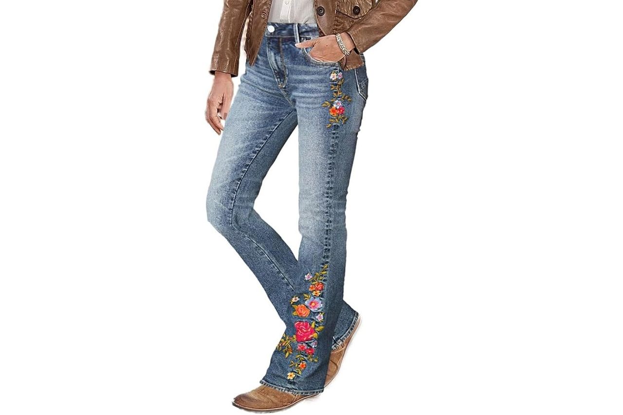 flamingals womens floral embroidery mid waist Credit: Amazon