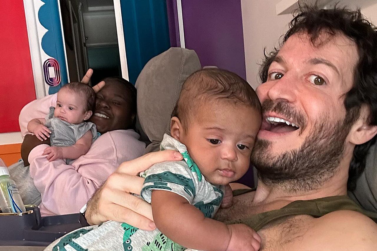 Gabourey Sidibe and husband Brandon Frankel feed their twins.Credit: Brandon Frankel/Instagram