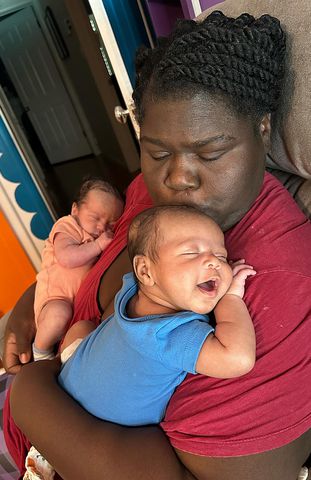 Gabourey Sidibe with her children.Credit: Brandon Frankel/Instagram