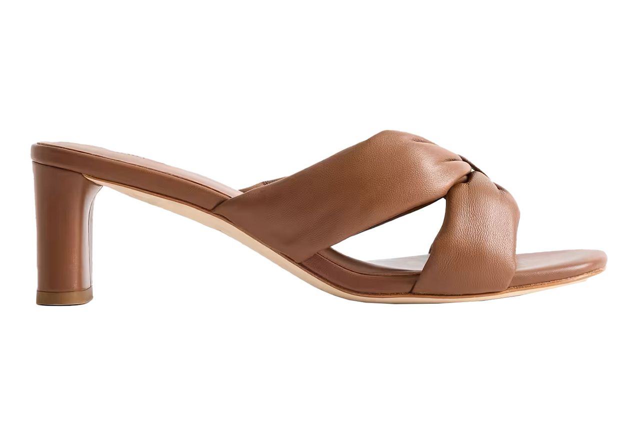 Italian Leather Twist Mid Heel Mule Credit: Quince