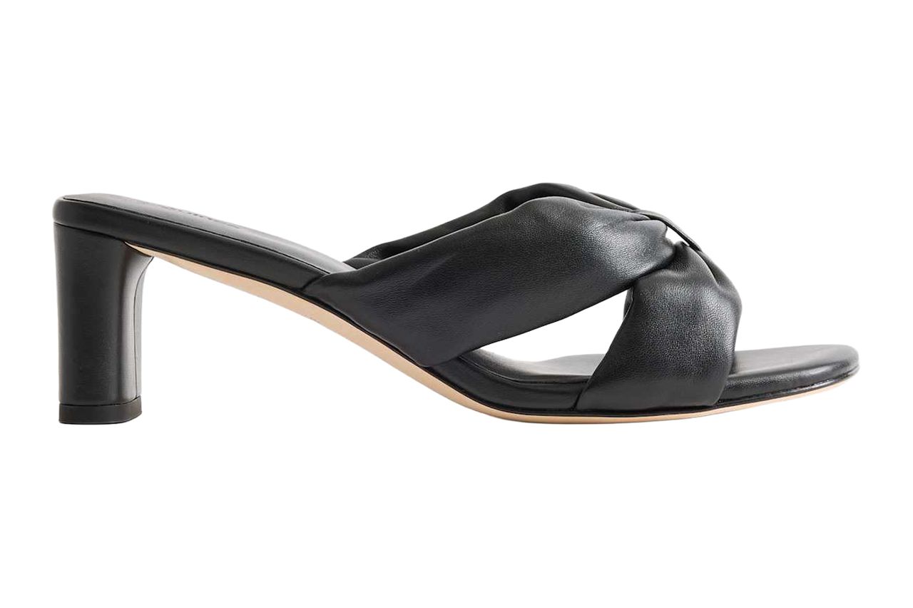 Quince Italian Leather Twist Mid Heel Mule Credit: Quince