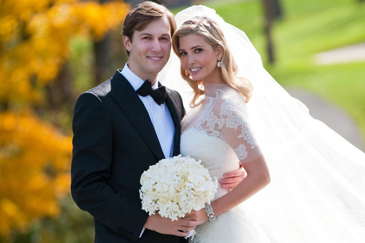 Jared Kushner and Ivanka Trump on their wedding day in 2009Credit: Brian Marcus/Fred Marcus Photography via Getty