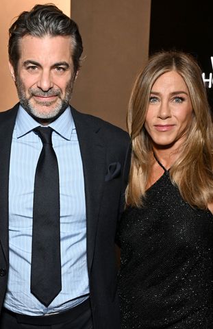 Jim Curtis and Jennifer Aniston at ELLE's 2025 Women in Hollywood Celebration in Los Angeles on Nov. 17, 2025Credit: Michael Kovac/Getty