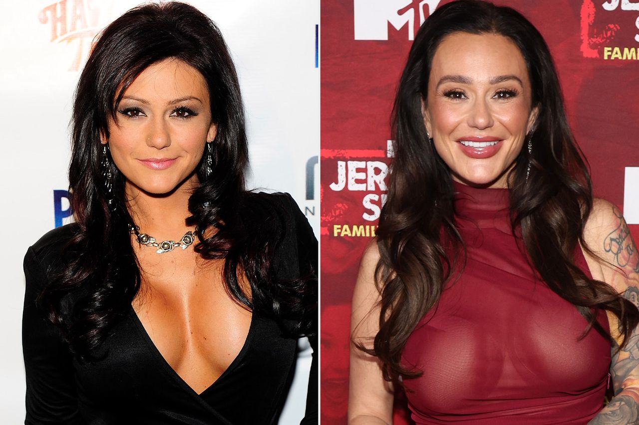 Jenni farley at The Palms Resort on Feb. 27, 2010, in Las Vegas; Jenni Farley at the 'Jersey Shore Family Vacation' premiere in New York on April 23, 2026Credit: Steven Lawton/FilmMagic; Manny Carabel/Getty