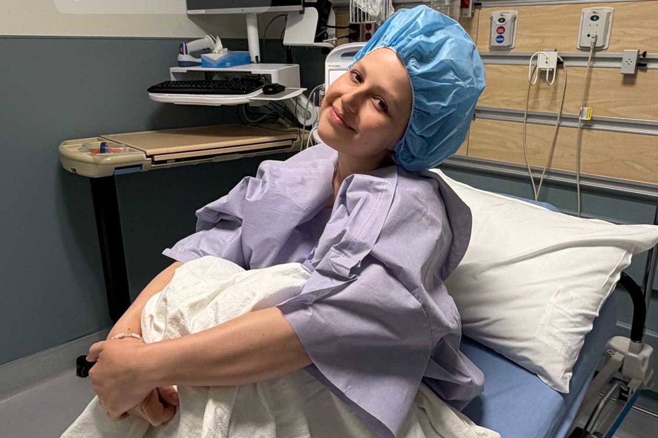 A photo of Katie Thurston getting ready for a double mastectomy.Credit: Jeff Arcuri/Instagram