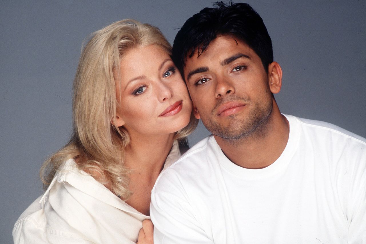 Mark Consuelos and Kelly Ripa pose together Kelly Ripa and Mark Consuelos on 'All My Children'Credit: Robert Milazzo/Disney/Getty
