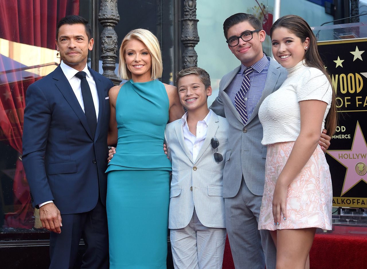 Kelly Ripa, Mark Consuelos, Lola Consuelos, Michael Consuelos, and Joaquin Consuelos attend the ceremony honoring Kelly Ripa with a star on the Hollywood Walk of Fame on October 12, 2015.Credit: Axelle/Bauer-Griffin/FilmMagic