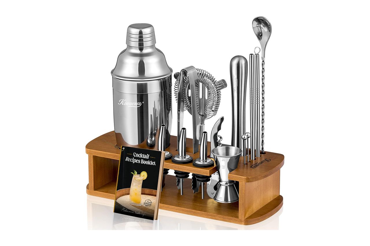 KITESSENSU Cocktail Shaker Set Bartender Kit with Stand Credit: Amazon