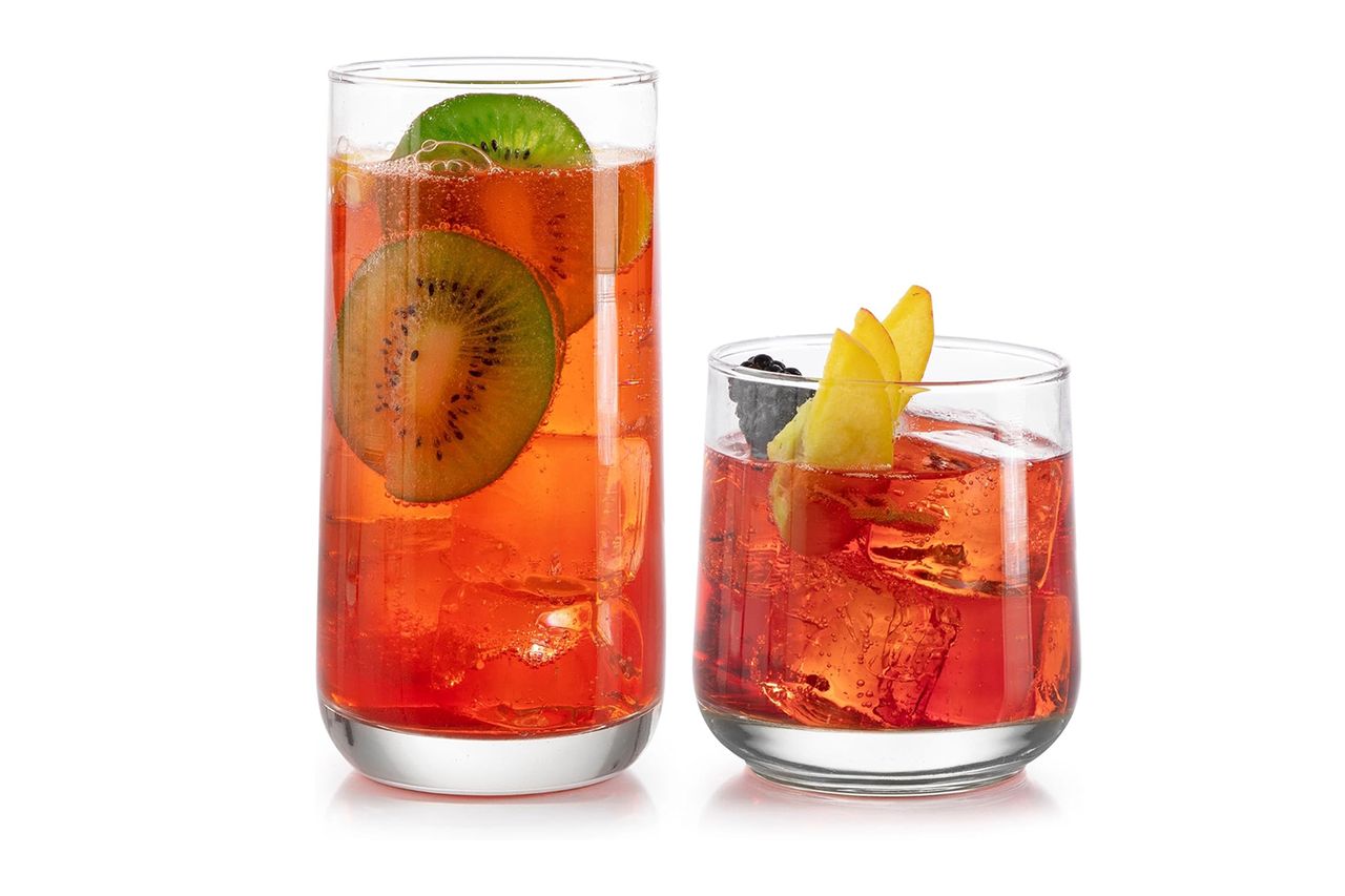 Libbey Ascent Tumbler and Rocks Drinking Glasses Set of 16 Credit: Amazon