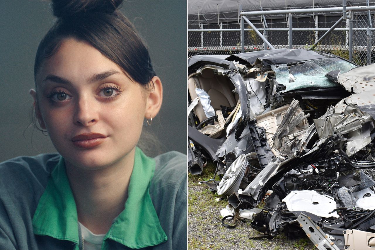 Mackenzie Shirilla in the Netflix doc, The Crash; Mackenzie Shirilla crash scene.Credit: Courtesy of Netflix; Cuyahoga County Prosecutor's Office