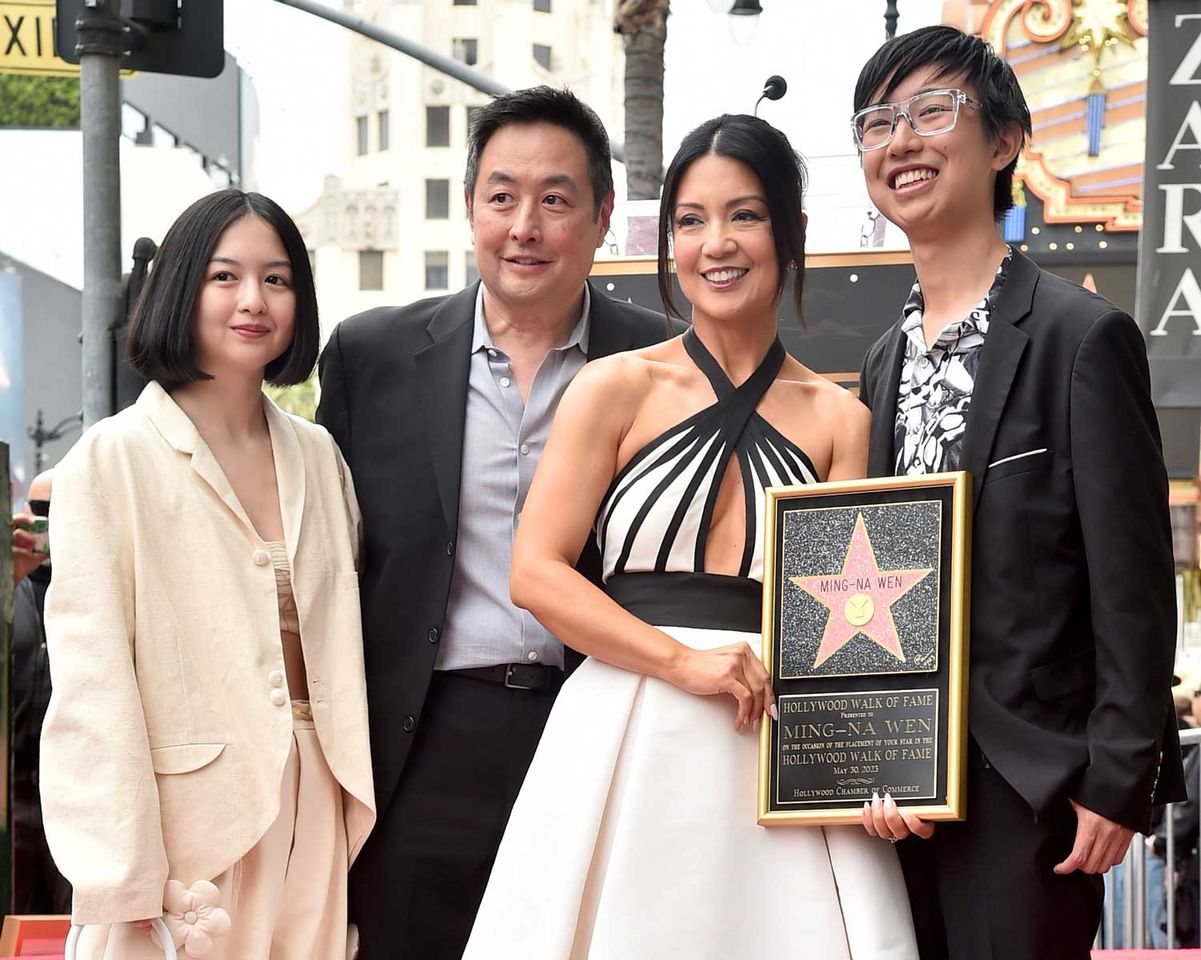 Michaela Zee, Eric Michael Zee, Ming-Na Wen and Cooper Dominic Zee attend the ceremony honoring Ming-Na Wen with a Star on the Hollywood Walk of Fame in Hollywood, California on May 30, 2023. (Left-right:) Michaela Zee, Eric Michael Zee, Ming-Na Wen and Cooper Dominic Zee at the Hollywood Walk of Fame in 2023Credit: Alberto E. Rodriguez/Getty