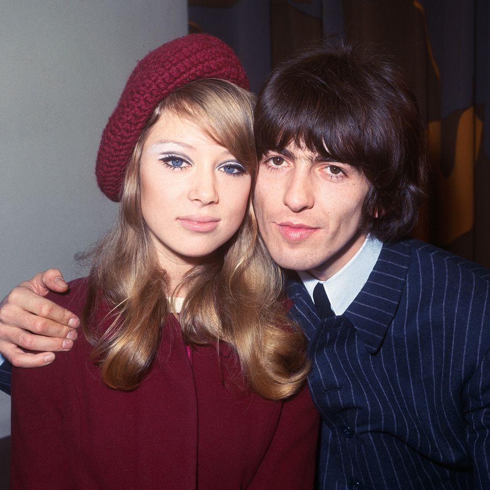 George Harrison, 22, hugs his bride, model Patti Boyd, 21, after they were married at the register office in Epsom, January 21st. Harrison became the third member of the popular singing group to get married. Paul McCartney is the only unmarried beatle. George Harrison, Pattie BoydCredit: Bettmann/Getty