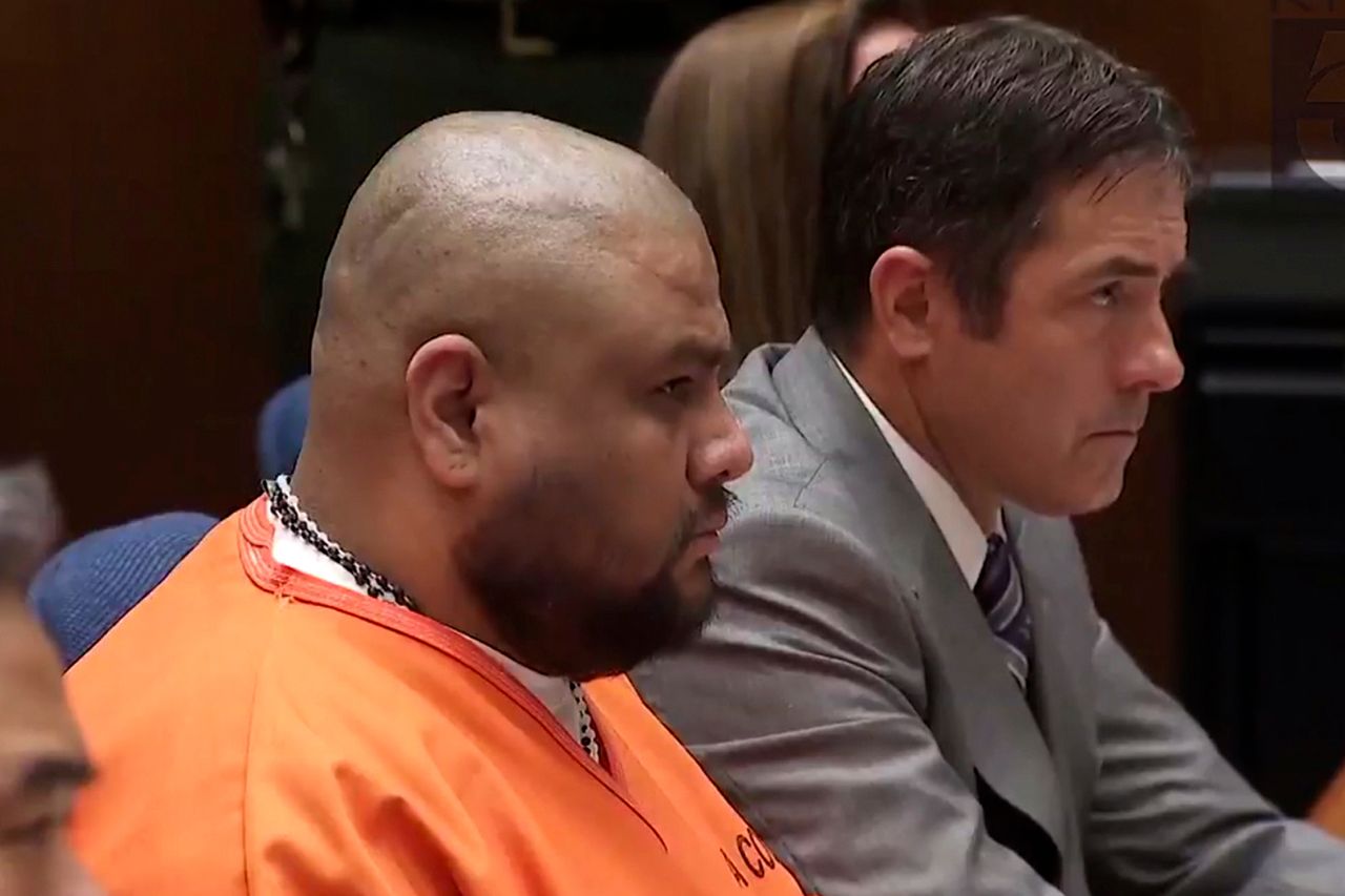 Isauro Aguirre sits and listens to his sentence on June 7, 2018 in Palmdale, California.Credit: KTLA via AP