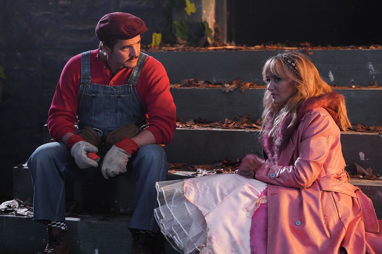 Host Pedro Pascal as Mario and Chloe Fineman as a princess during the New Video Game Series sketch on Saturday, February 4, 2023.Credit: Kyle Dubiel/NBC via Getty