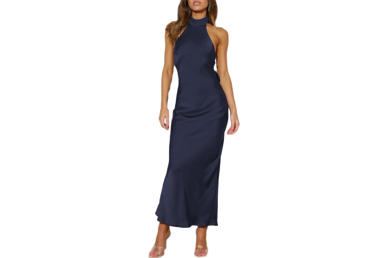 phicia secy satin halter neck backless Credit: Amazon