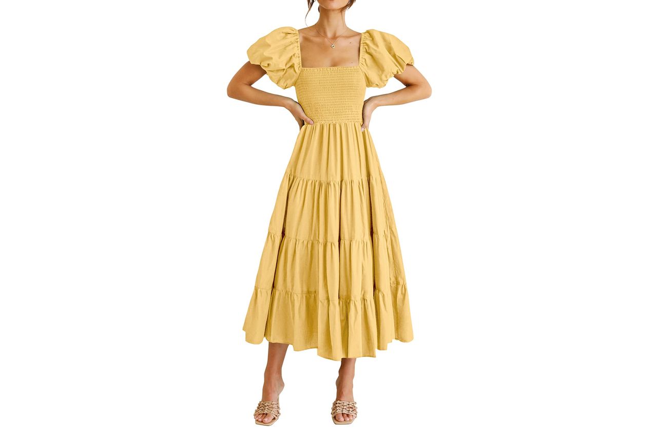 Amazon PRETTYGARDEN Square Neck Midi Dress Credit: Amazon