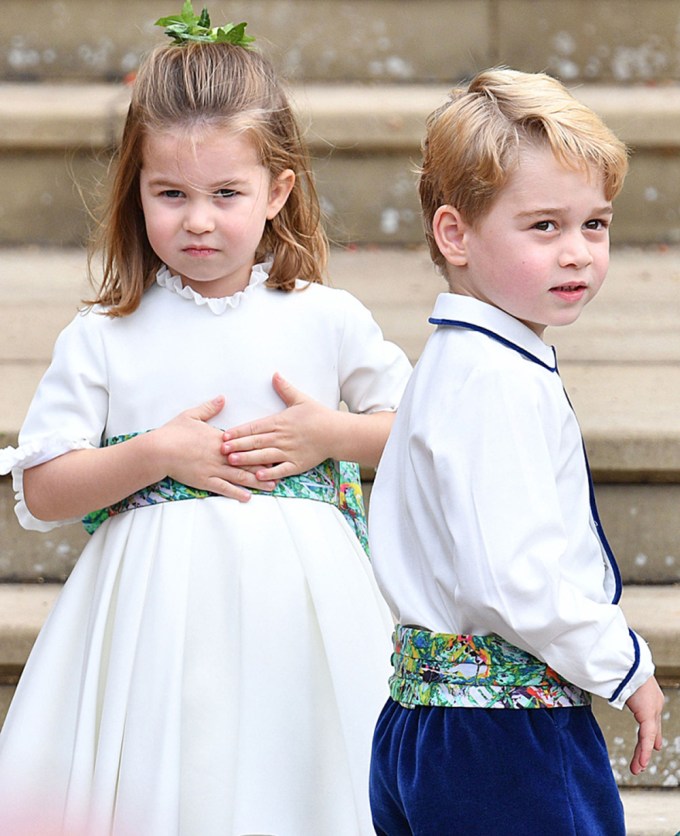 Princess Charlotte and Prince George at the wedding of Princess Eugenie and Jack Brooksbank
