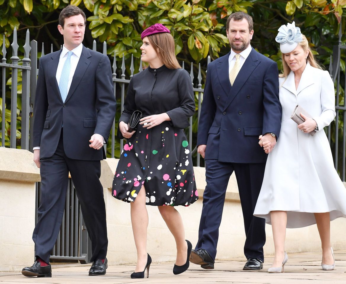 Jack Brooksbank, Princess Eugenie, Peter Phillips and Autumn PhillipsCredit: Karwai Tang/WireImage