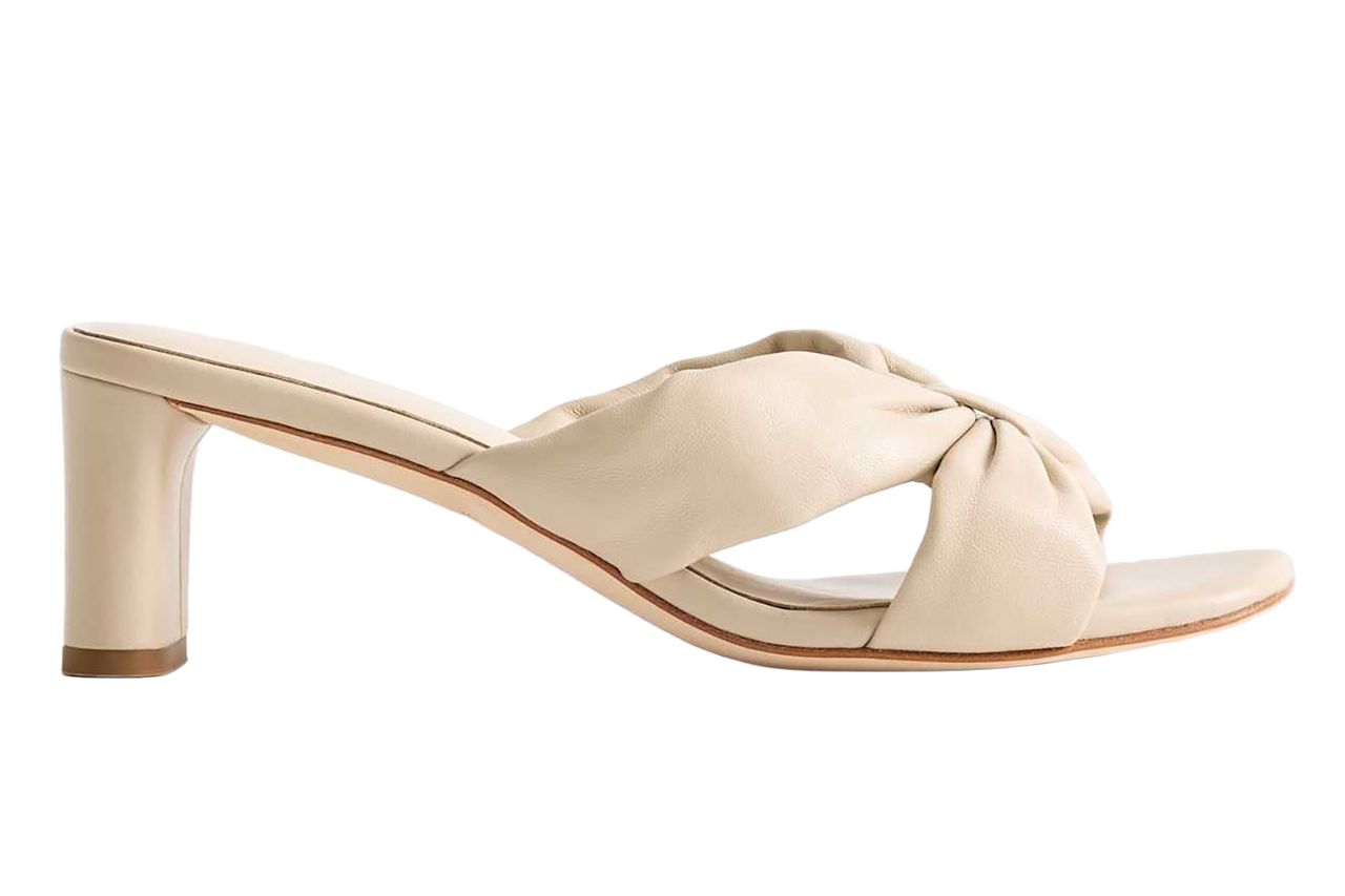 Italian Leather Twist Mid Heel Mule Credit: Quince