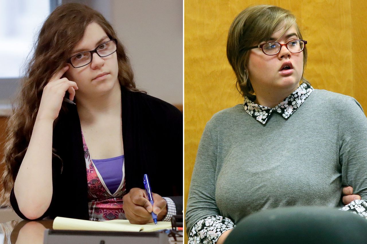 Anissa Weier at Waukesha County Courthouse on September 11, 2017 ; Morgan Geyser appears in court on September 29, 2017 in Waukesha, Wisconsin.Credit: Morry Gash/AP ; Michael Sear/Milwaukee Journal-Sentinel via AP