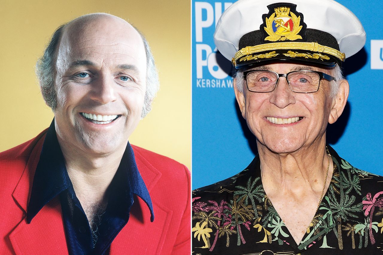 From left: Gavin MacLeod as Murray Slaughter on 'The Mary Tyler Moore Show' in 1974; Gavin MacLeod at the seventh annual Ping Pong 4 Purpose celebrity tournament fundraiser at Dodger Stadium in Los Angeles on Aug. 8, 2019Credit: CBS via Getty; Michael Tullberg/Getty
