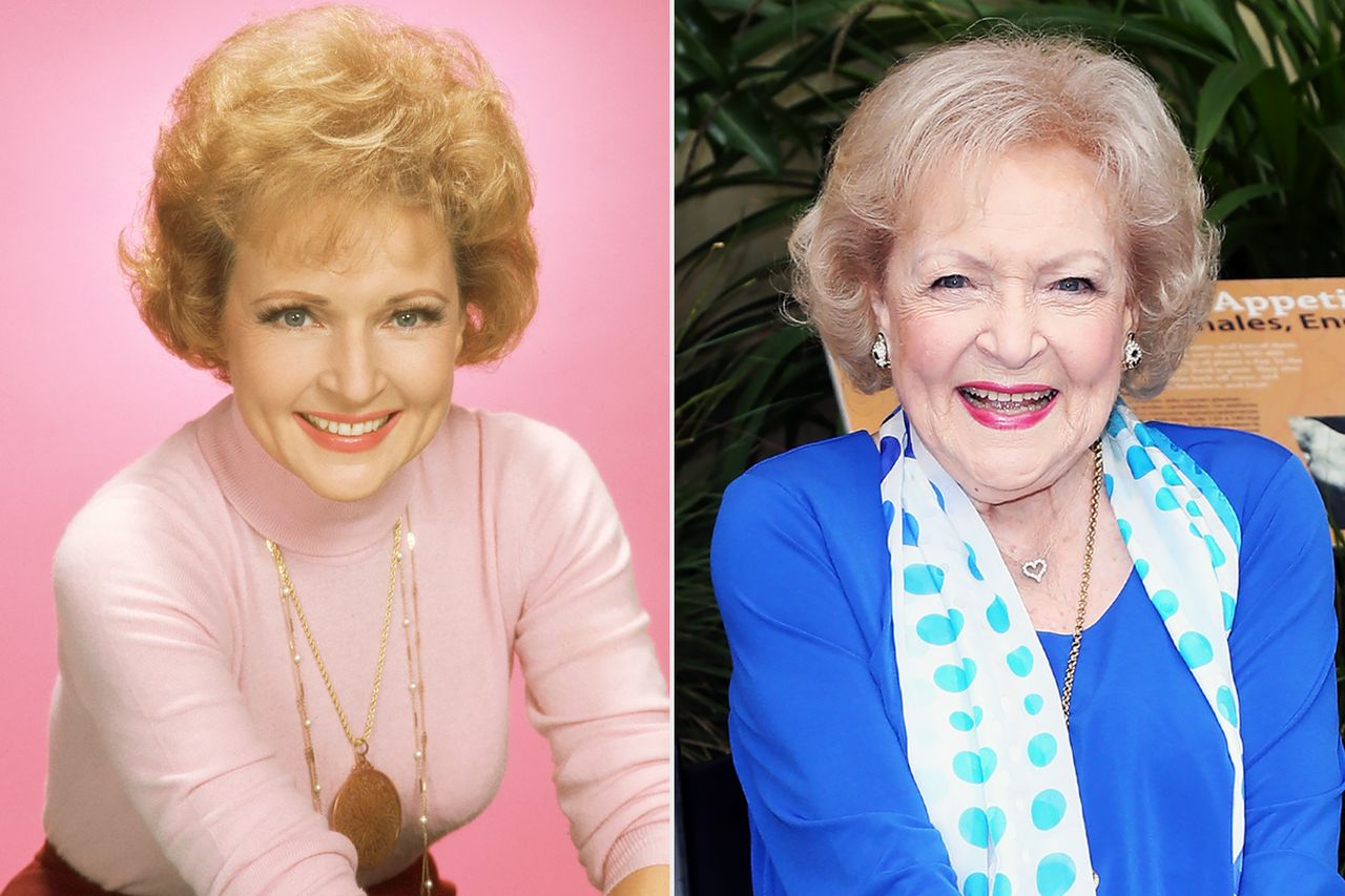 From left: Betty White as as Sue Ann Nivens on 'The Mary Tyler Moore Show' in 1974; Betty White attends the media preview for the Greater Los Angeles Zoo Association's Beastly Ball Fundraiser at the L.A. Zoo on June 11, 2015Credit: CBS Photo Archive/Getty; David Livingston/Getty