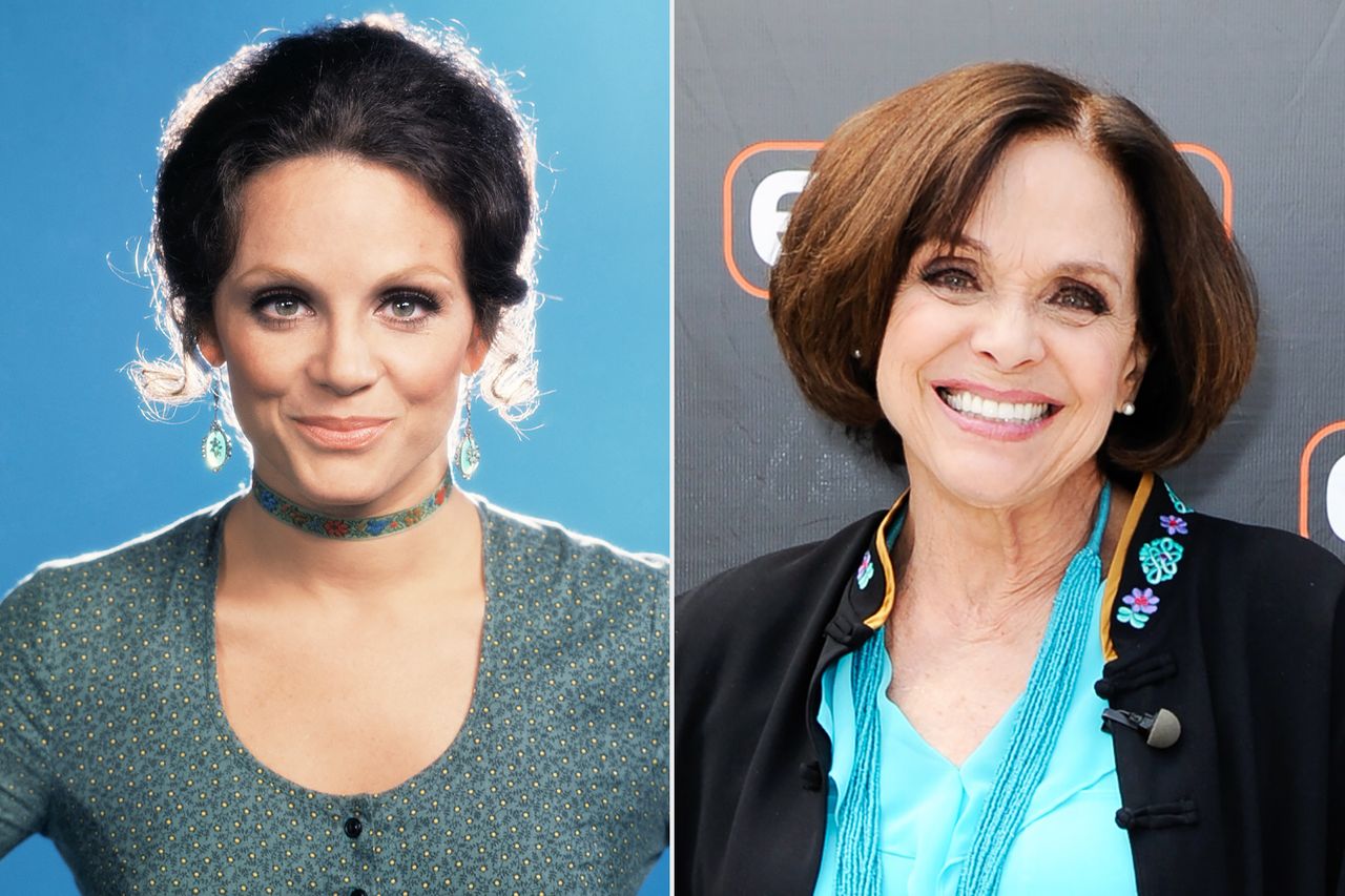 From left: Valerie Harper as Rhoda Morgenstern on 'The Mary Tyler Moore Show' in 1974; Valerie Harper visits 'Extra' at Universal Studios Hollywood in Universal City, Calif., on May 10, 2016Credit: Bettmann Archive; Noel Vasquez/Getty