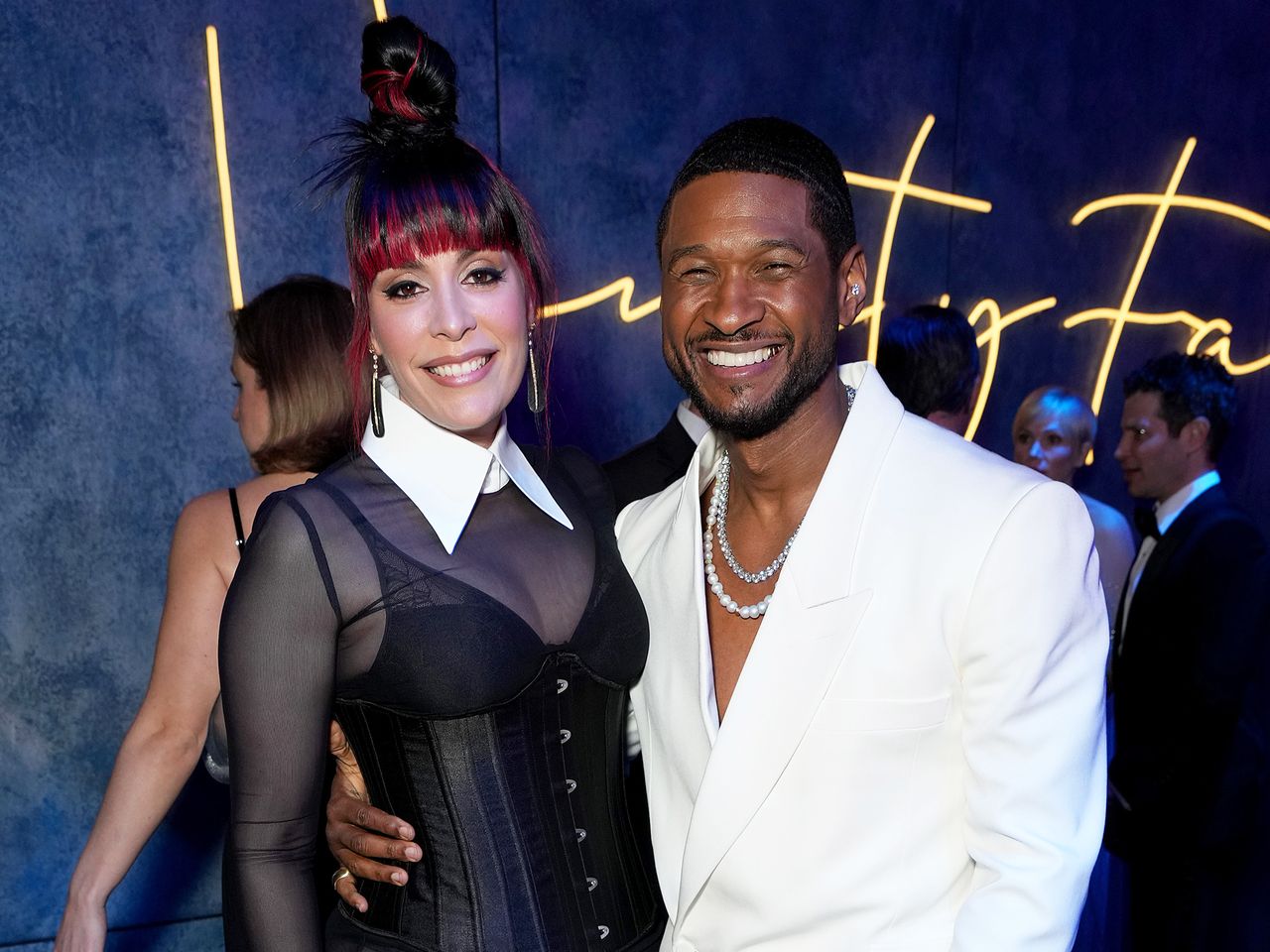Jennifer Goicoechea and Usher at the 2023 Vanity Fair Oscar PartyCredit: Kevin Mazur/VF23/WireImage