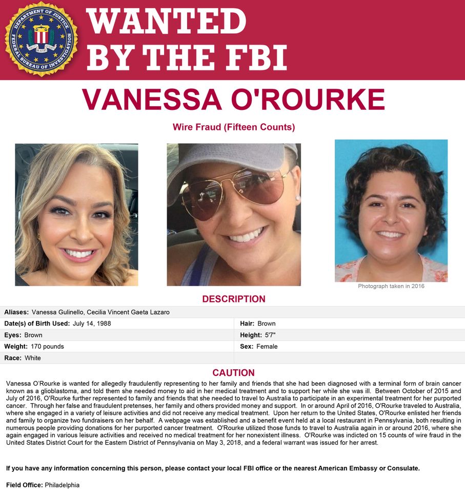 Vanessa O'Rourke FBI Missing PosterCredit: FBI