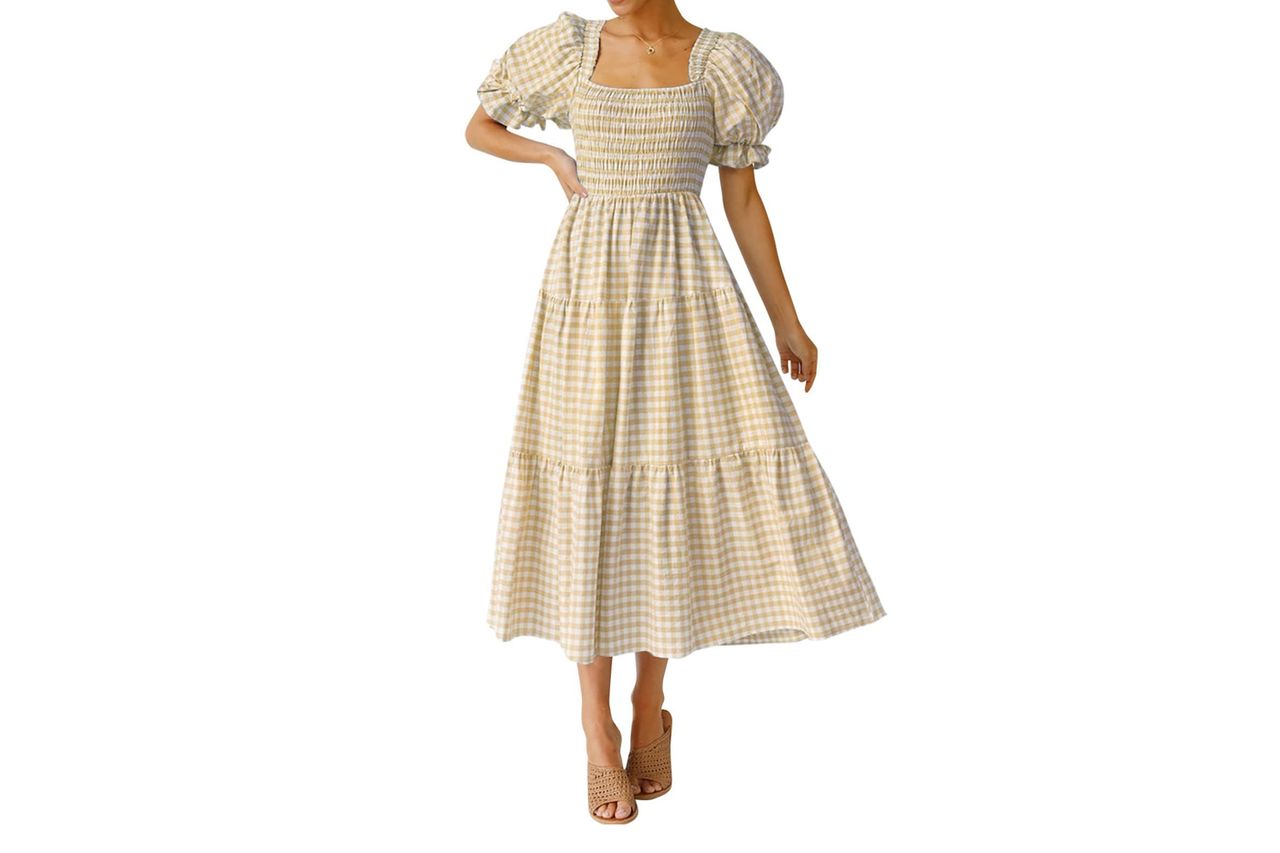 Amazon ZESICA Bohemian Summer Plaid Dress Credit: Amazon