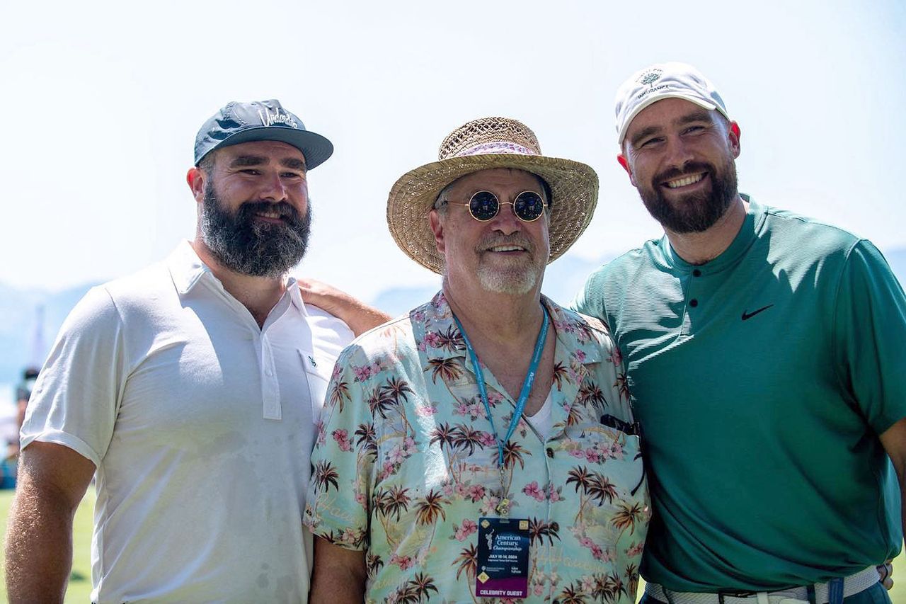 Jason Kelce (left), Ed Kelce (center) and Travis Kelce (right)Credit: Ed Kelce/Instagram