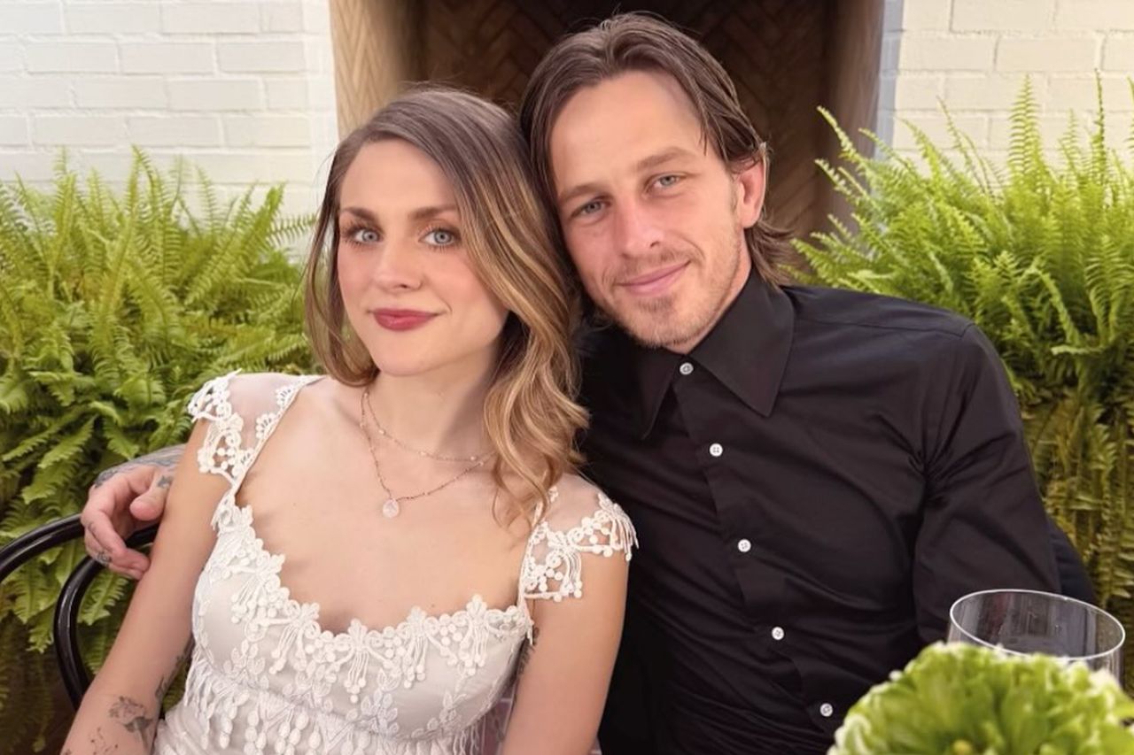 Frances Bean Cobain and Riley Hawk take a photo on their wedding day in L.A. on Oct. 7, 2023Credit: Tony Hawk/Instagram