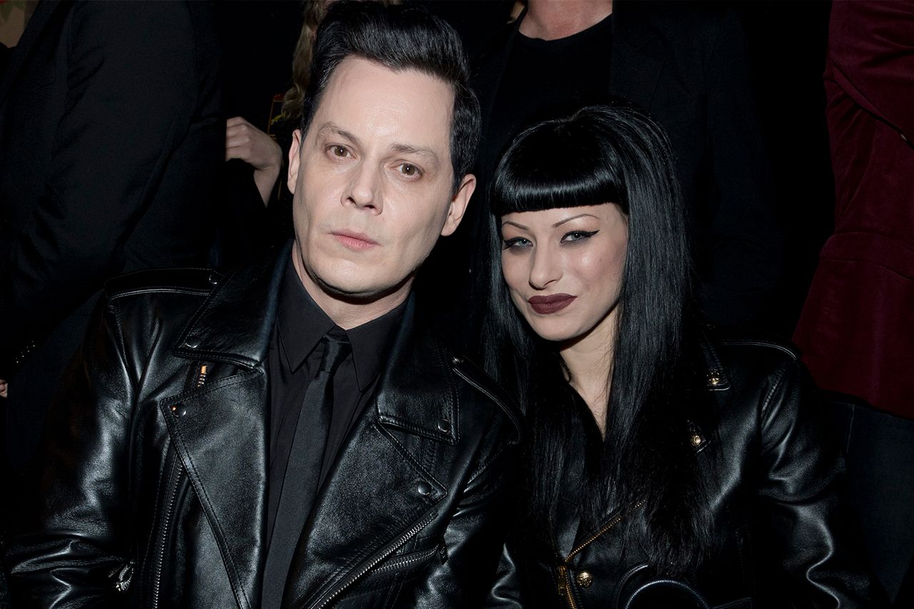 Jack White and Olivia Jean in the front row at Celine Mens Fall 2023 on February 10, 2023 in Paris, France. Jack White and Olivia Jean in Paris in February 2023.Credit: Dominique Maitre/WWD via Getty