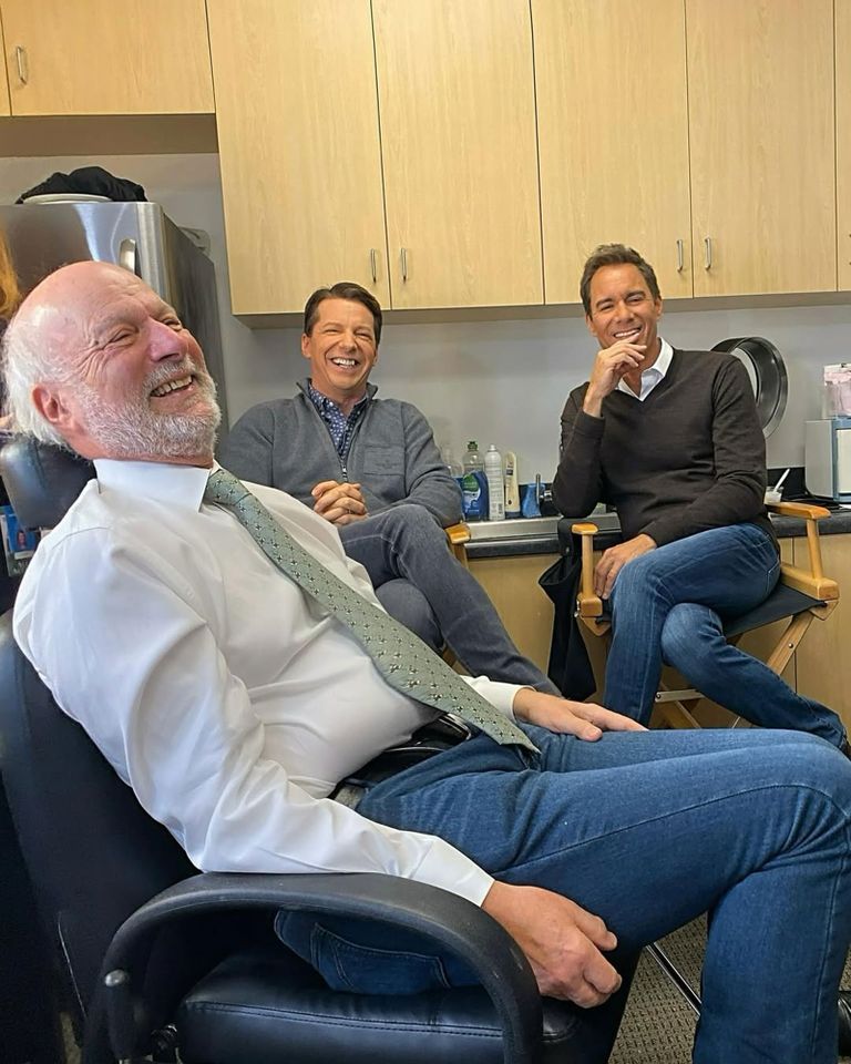 James Burrows, Sean Hayes and Eric McCormackCredit: Debra Messing/Instagram