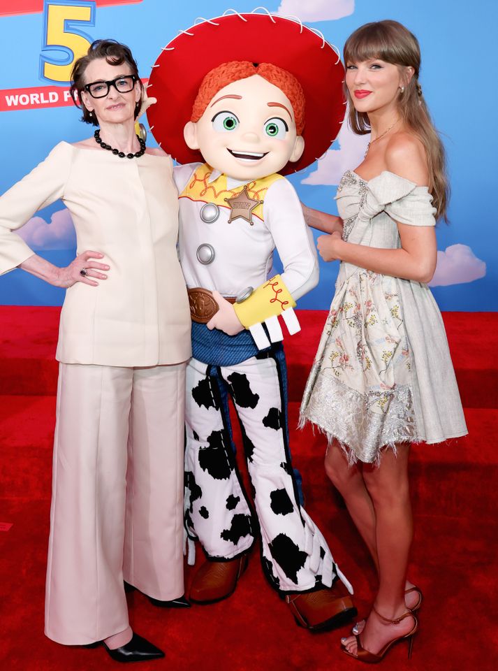 Joan Cusack and Taylor Swift attend the Toy Story 5 Los Angeles on June 9, 2026.Credit: Kevin Mazur/Getty