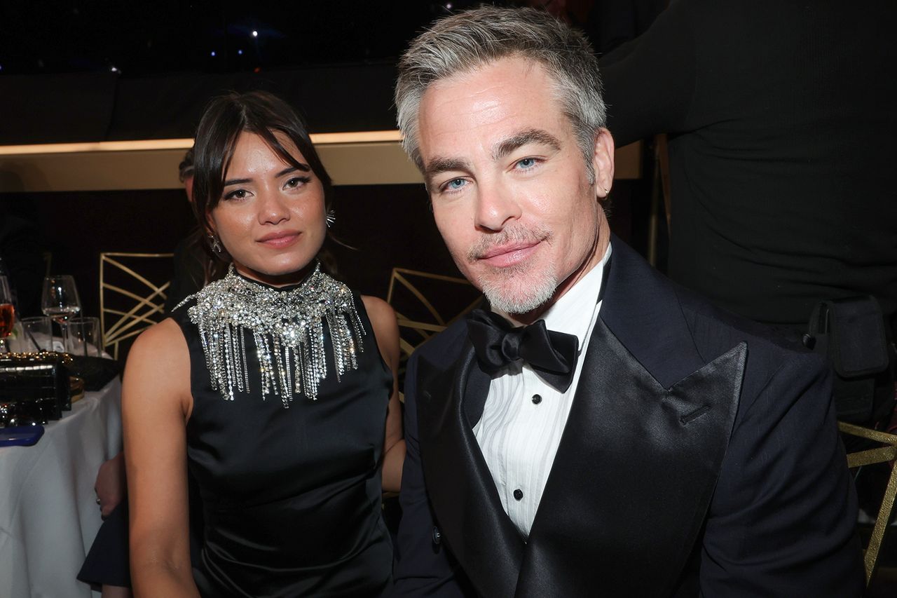 Keana Sky Wenger and Chris Pine at the 83rd Annual Golden Globes held at The Beverly Hilton on January 11, 2026 in Beverly Hills, California.Credit: Rich Polk/2026GG/Penske Media via Getty