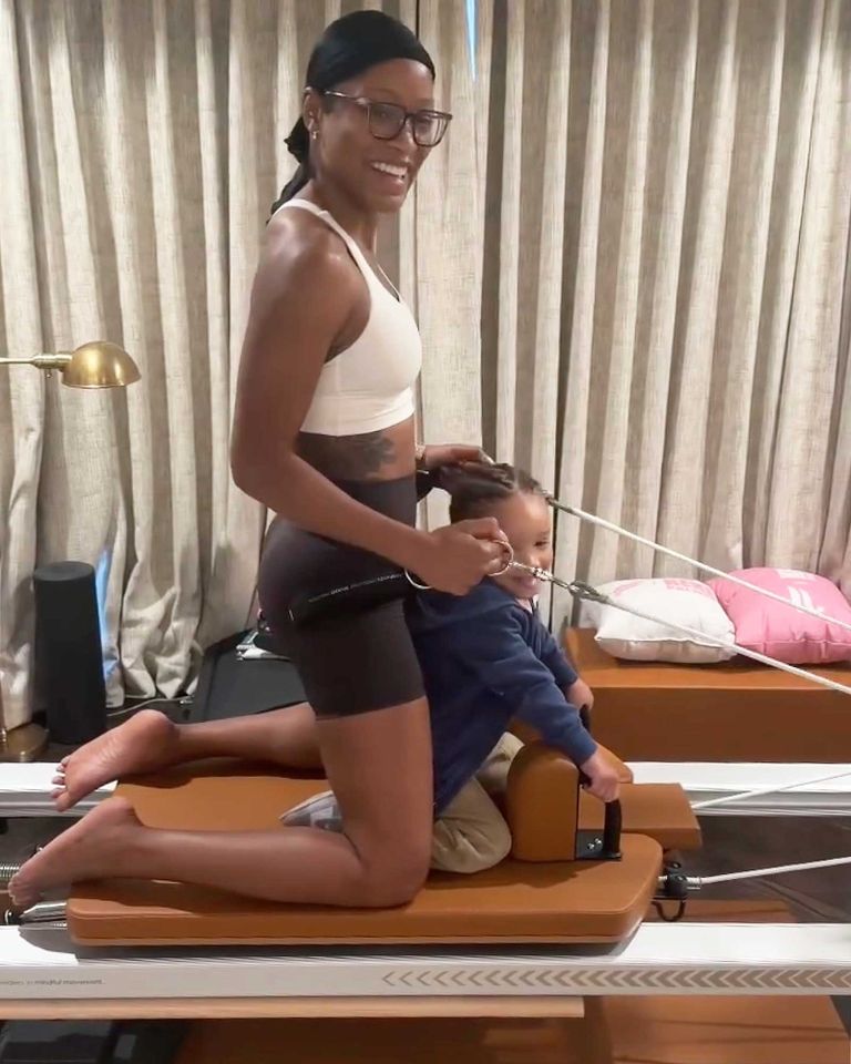 Keke Palmer and son Leo practicing their PilatesCredit: Keke Palmer/Instagram