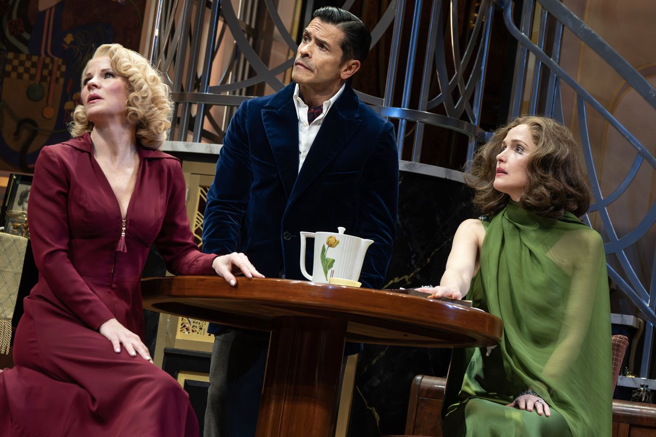 Kelli O'Hara, Mark Consuelos and Rose Byrne in Kelli O'Hara, Mark Consuelos and Rose Byrne in 'Fallen Angels' on BroadwayCredit: Joan Marcus
