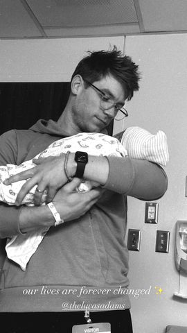 Lucas Adams with his sonCredit: Shelby Wulfert/Instagram