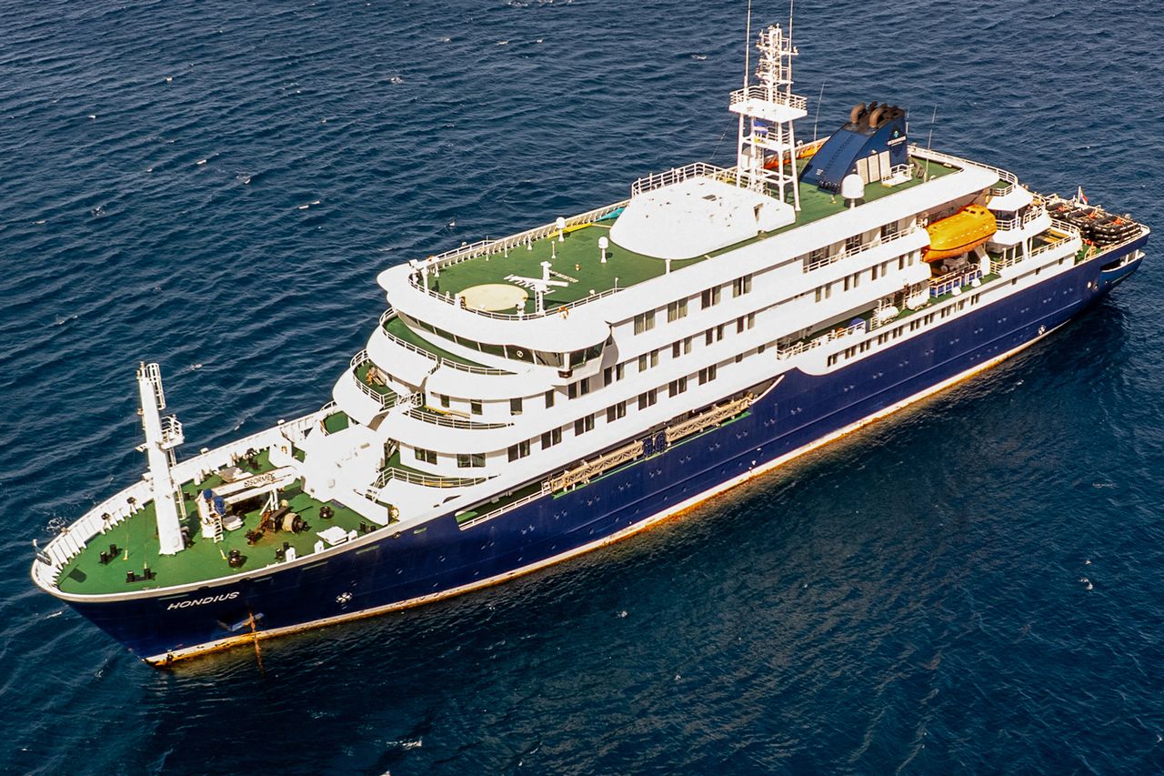 A general view of the cruise ship MV Hondius stationary off the port of Praia, the capital of Cape Verde, on May 3, 2026Credit: AFP via Getty
