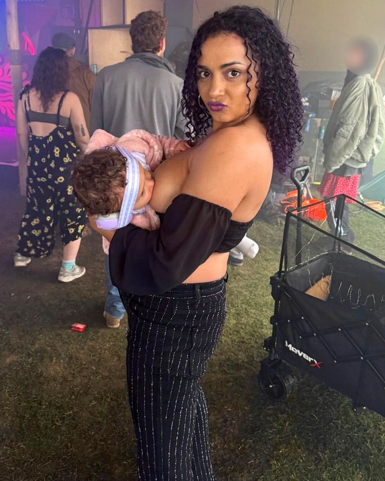 Mom Claps Back at Trolls Who Criticize Her for Breastfeeding 16-Month-Old Daughter in the Middle of a Music Festival Tayah Ettienne breastfeeding her daughter Aaliyana during music festivalCredit: Kennedy News and Media
