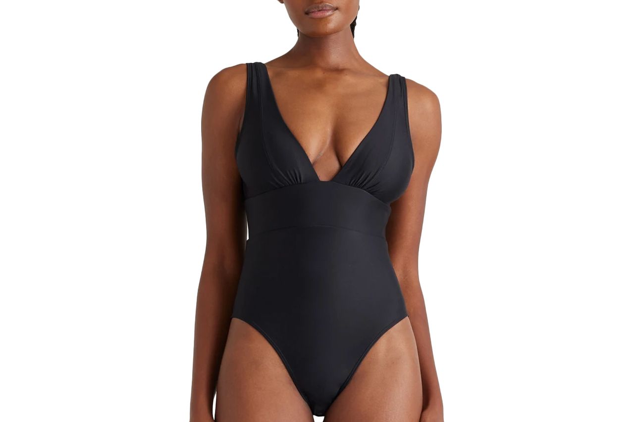 Quince Italian Plunge One-Piece Swimsuit Credit: Quince