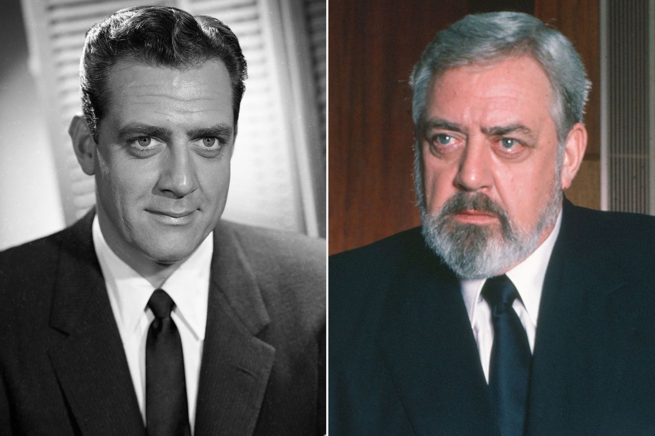 Raymond Burr in 'Perry Mason' (left); Raymond Burr in 'Perry Mason Returns' (right).Credit: CBS via Getty; Alan Singer/NBC/NBCU Photo Bank
