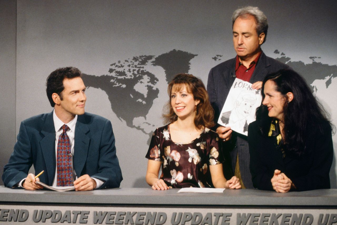Norm Macdonald, Cheri Oteri, Lorne Michaels, Molly Shannon on 