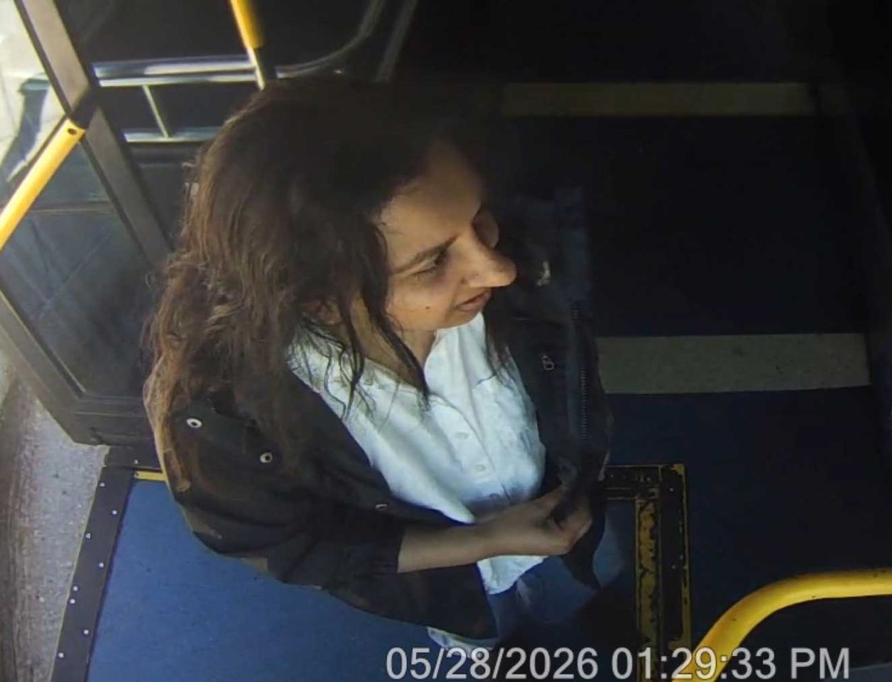 A photo of Shafia Murad on a bus on May 28, 2026Credit: Aurora Illinois Police Department