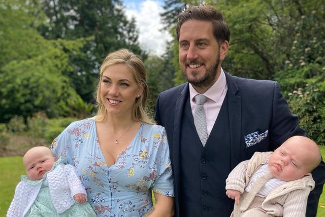 Shaun and Jenna Greenaway and their kids Jenna Greenaway (left) and Shaun Greenaway (right) with their twins.Credit: Shaun Greenaway